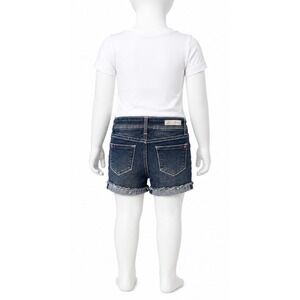 Tommy Bahama Girls Denim Shorts Dark Wash Distressed Frayed Hem Pink  8